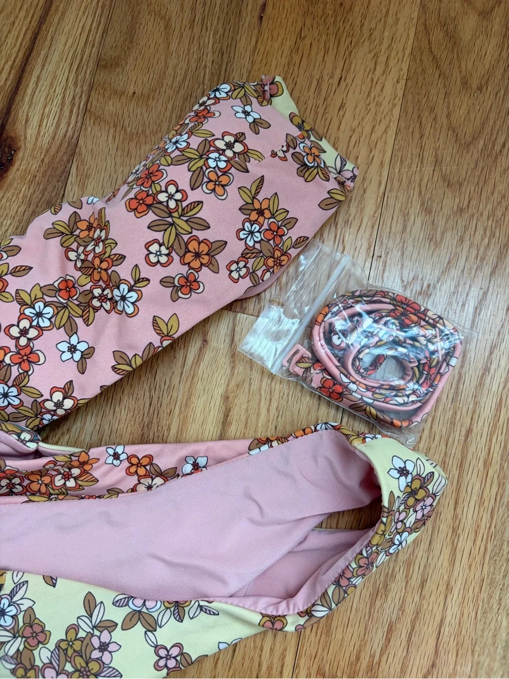 Aerie Floral Two-Piece Swim Bikini - Pink & Yellow
